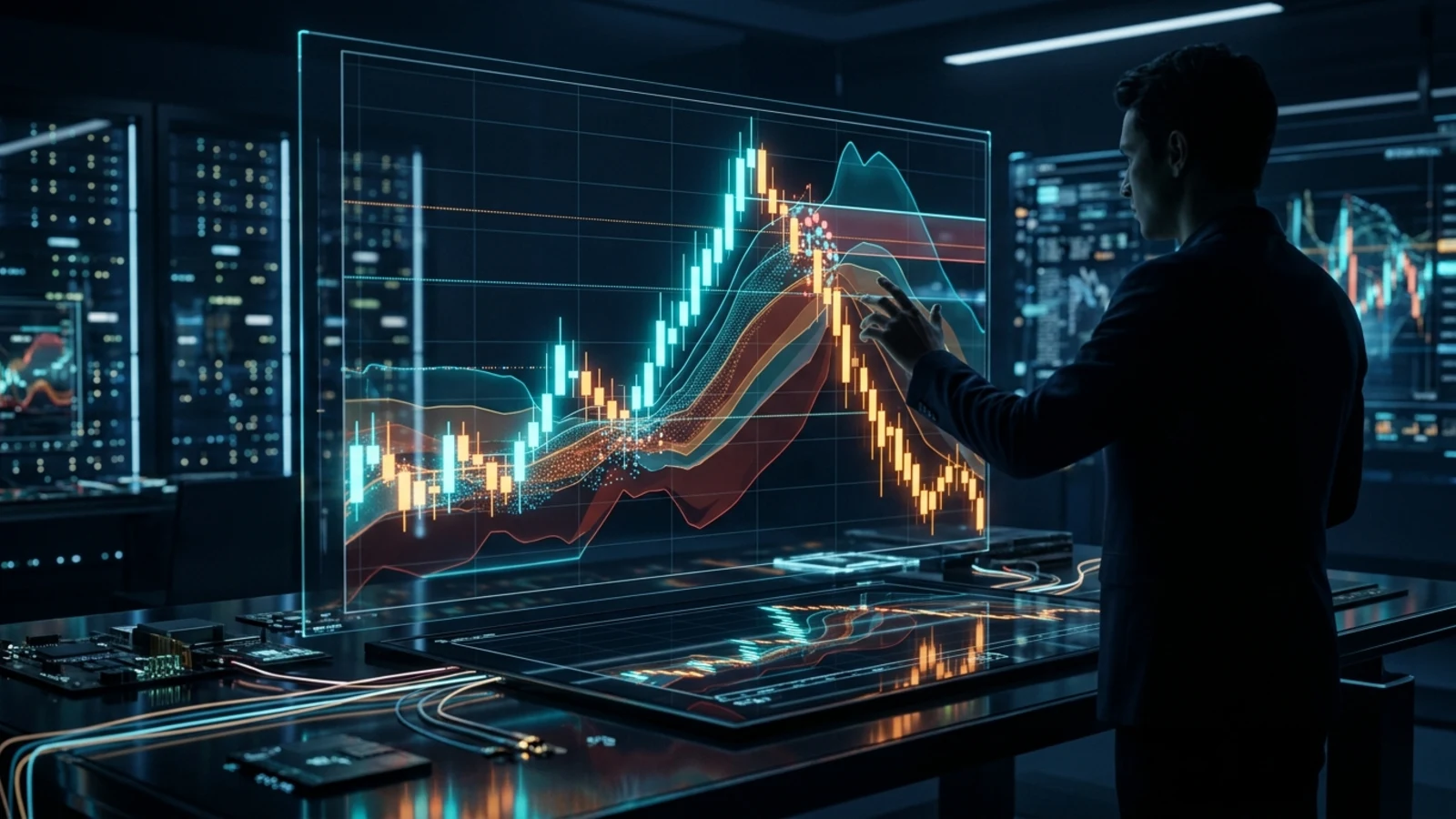 Order flow footprint and cumulative volume delta chart demonstrating passive limit order absorption at structural resistance during a liquidity sweep.